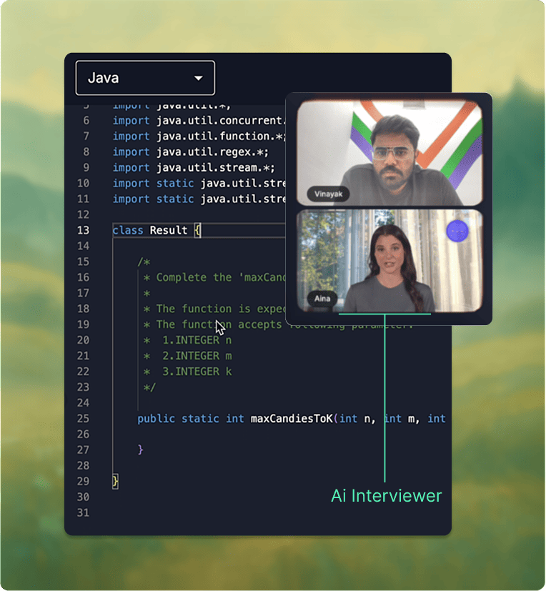 AI interview scheduling and management interface